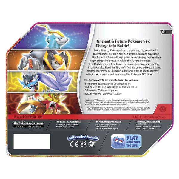 POKEMON TCG PARADOX DESTINIES TIN ENG